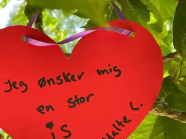 Hjerte med tekst